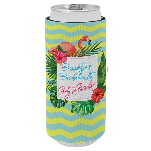 White Slim Sublimatable Beverage Holder — supplier item before personalization