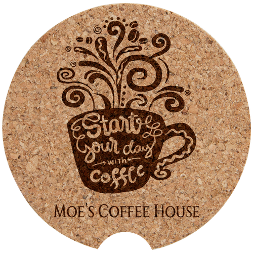 2 1/2" Cork Car Coaster — supplier item before personalization