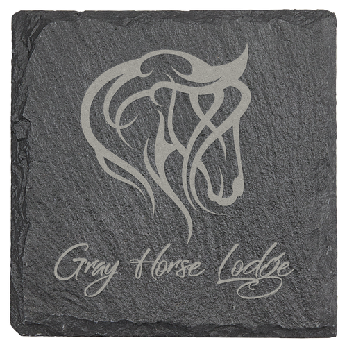 4" x 4" Square Slate Coaster — supplier item before personalization