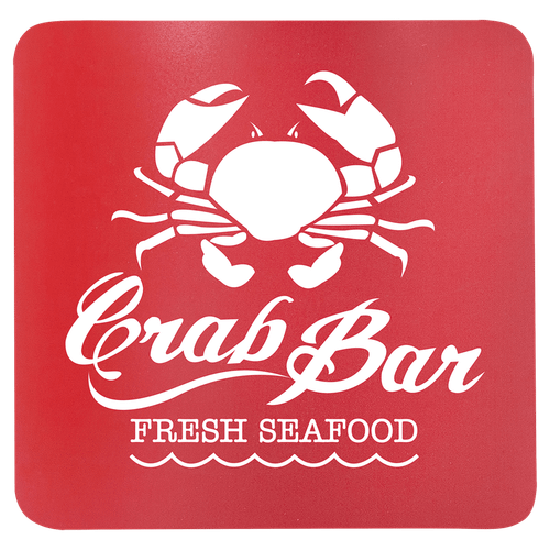 3 3/4" x 3 3/4" Square Red/White Silicone Coaster — supplier item before personalization