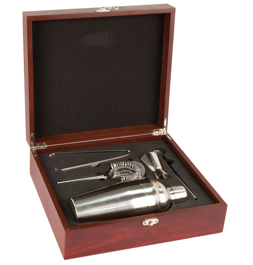 Rosewood Finish Martini Set — supplier item before personalization