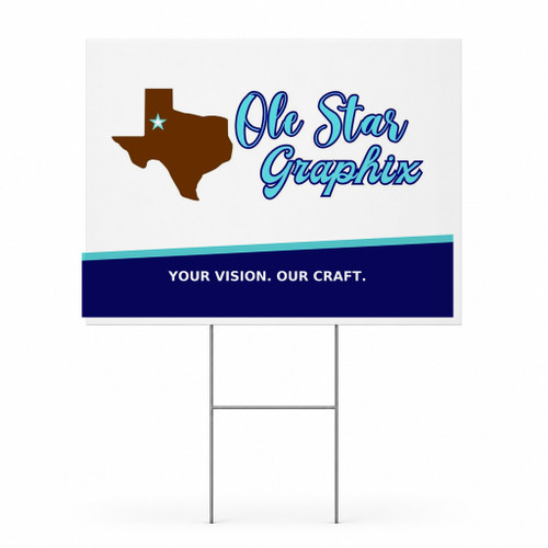 Yard Signs - Double Sided - With H-Stake — front-view branded product illustration.