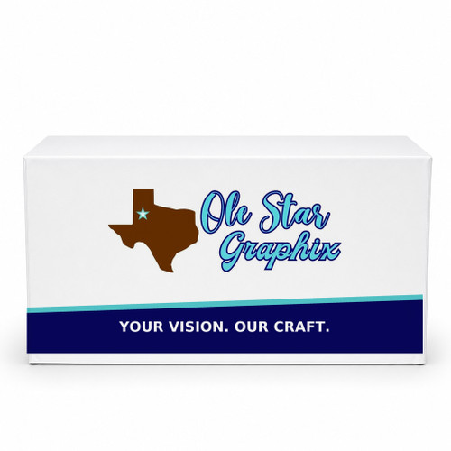 Fitted Table Cover — Ole Star Graphix branded product mockup; illustrative rendering.