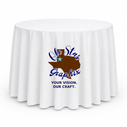 Round Table Cover — Ole Star Graphix branded product mockup; illustrative rendering.