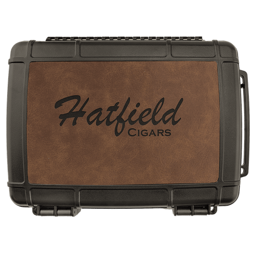Travel Cigar Case - Laserable Leatherette, Creekside Collection, Dark Brown — supplier item before personalization