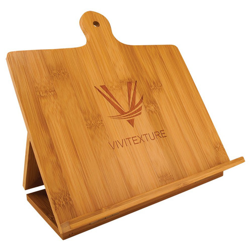 10 1/4" x 10 1/2" Bamboo Standing Chef's Easel — supplier item before personalization