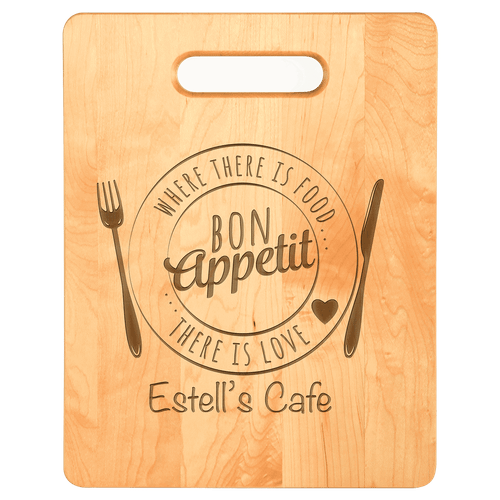 11 1/2" x 8 3/4" Maple Cutting Board — supplier item before personalization