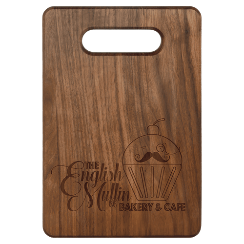 9" x 6" Walnut Cutting Board — supplier item before personalization