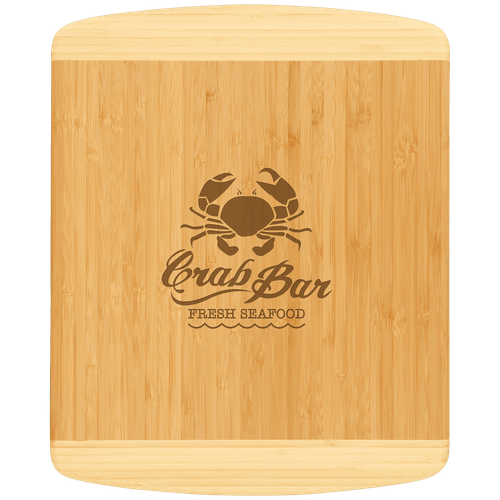 13 1/2" x 11 1/2" Bamboo 2-Tone Cutting Board — supplier item before personalization