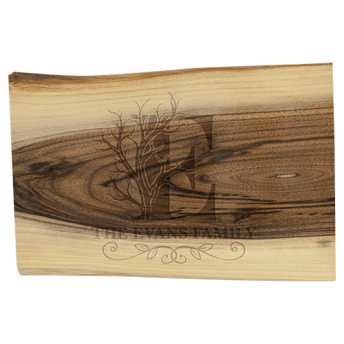 9" x 6" Black Walnut Bar Cutting Board — supplier item before personalization