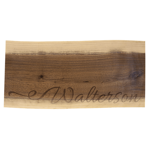 18"x 8" Black Walnut Cutting and Charcuterie Board — supplier item before personalization