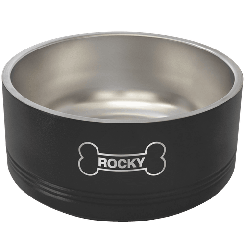Polar Camel 64 oz. Large Black Pet Bowl — supplier item before personalization