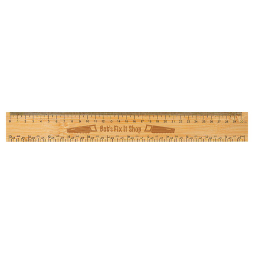 12" Bamboo Ruler — supplier item before personalization