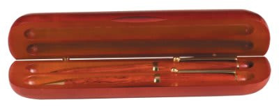 6 3/4" x 2" Rosewood Finish 2-Pen Case (Case only, pen/pencil not included) — supplier item before personalization