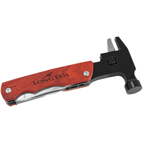 6 3/4" Hammer Multi-Tool with Wood Handle/Pouch — supplier item before personalization