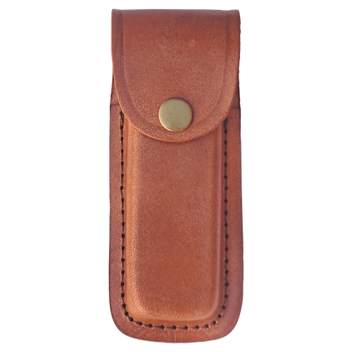 Bison River Leather Sheath with Snap Closure for Folding Knife up to 5" Long Closed — supplier item before personalization