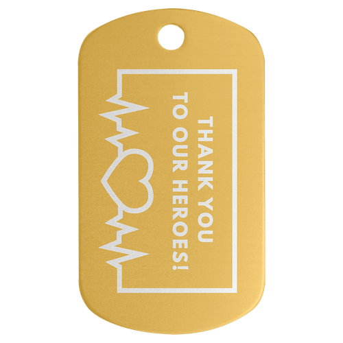 1" x 2" Gold Aodized Aluminum  G.I. Tag — supplier item before personalization
