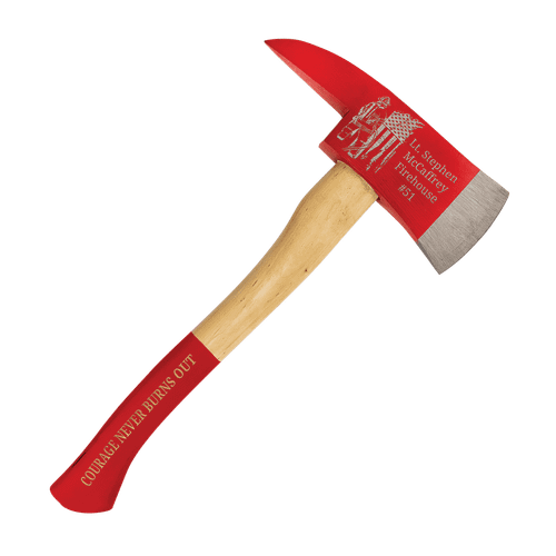17 1/2" Bison River Short Fireman Axe with Blade Guard — supplier item before personalization