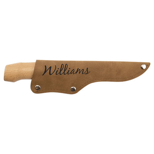 Bison River 4" Fillet Knife with Wood Handle and Leatherette Sheath — supplier item before personalization