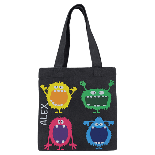 Black Cotton Canvas Tote, 8" x 8" — supplier item before personalization