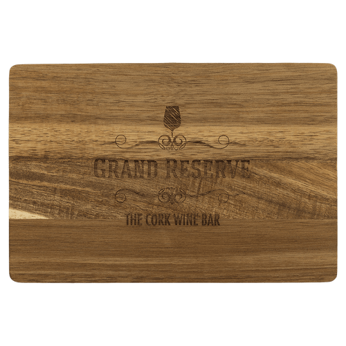 9" X 6" Acacia Cutting Board — supplier item before personalization