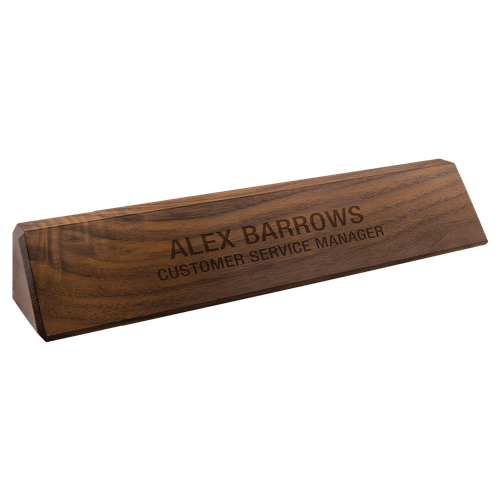 12 1/2" Genuine Walnut Desk Wedge — supplier item before personalization