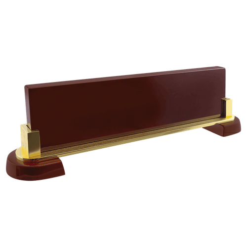 12 1/2" x 3 1/4" Rosewood Piano Finish and Metal Name Bar  (NP10 Plate Sold Separately) — supplier item before personalization