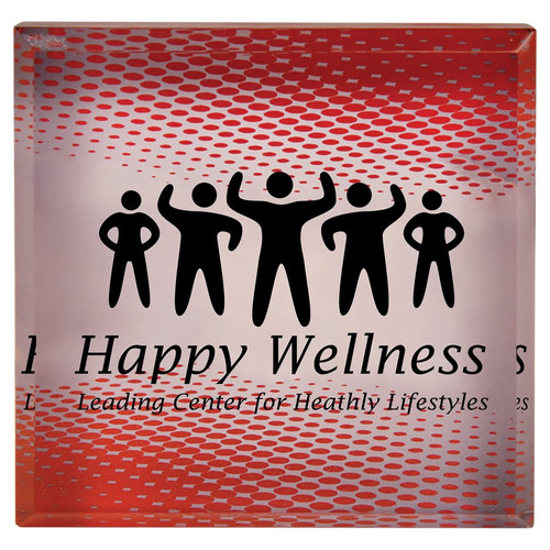 3 3/4" x 3 3/4" Sublimatable Acrylic Paperweight — supplier item before personalization