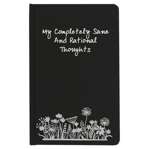 5 1/4" x 8 1/4" Black Lazerburst Journal-Lasers to Silver — supplier item before personalization