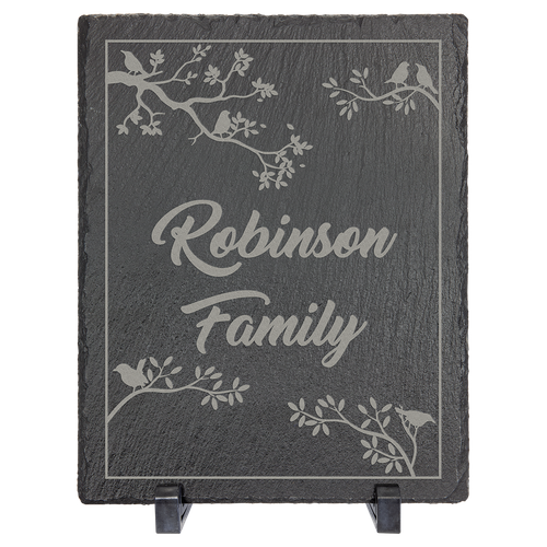 10" x 8" Rectangle Slate Decor with Plastic Feet — supplier item before personalization