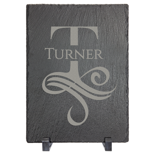 7" x 5" Rectangle Slate Decor with Plastic Feet — supplier item before personalization