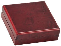 3 3/4" x 3 3/4" Rosewood Finish Medal Box — supplier item before personalization