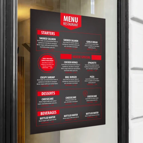 Premium Window Cling — supplier product example; customer artwork varies