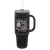 Polar Camel 40 oz. Black with Black/Silver Laserable Leatherette Travel Mug with a Handle & Straw — supplier item before personalization
