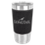 Polar Camel 20 oz. Black/Silver Leatherette Grip Tumbler with Standard Lid — supplier item before personalization