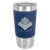 Polar Camel 20 oz. Blue/Silver Leatherette Grip Tumbler with Standard Lid — supplier item before personalization