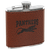 6 oz. Football Laserable Leatherette Stainless Steel Flask — supplier item before personalization
