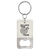 Rectangle White Laserable Leatherette Bottle Opener Keychain — supplier item before personalization