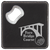 4" x 4" Square Black/Silver Laserable Leatherette Coaster with Bottle Opener — supplier item before personalization