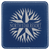 4" x 4" Square Blue/Silver Laserable Leatherette Coaster — supplier item before personalization