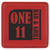 4" x 4" Square Red Laserable Leatherette Coaster — supplier item before personalization