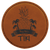 4" Round Rawhide Laserable Leatherette Coaster — supplier item before personalization