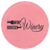 4" Round Pink Laserable Leatherette Coaster — supplier item before personalization