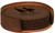 4" Dark Brown Round Laserable Leatherette 6-Coaster Set — supplier item before personalization