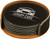 4" Black/Silver Round Laserable Leatherette 6-Coaster Set — supplier item before personalization