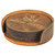 4" Rustic/Gold Round Laserable Leatherette 6-Coaster Set — supplier item before personalization
