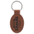3" x 1 3/4" Football Laserable Leatherette Oval Keychain — supplier item before personalization