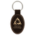 3" x 1 3/4" Black/Gold Laserable Leatherette Oval Keychain — supplier item before personalization