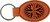 3" x 1 3/4" Rawhide Laserable Leatherette Oval Keychain — supplier item before personalization