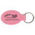 3" x 1 3/4" Pink Laserable Leatherette Oval Keychain — supplier item before personalization